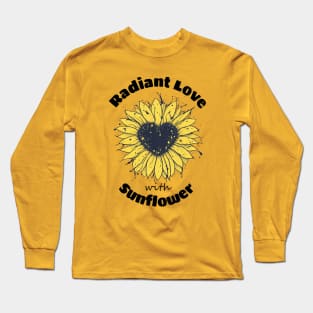 Radiant Love with Sunflower Heart Long Sleeve T-Shirt